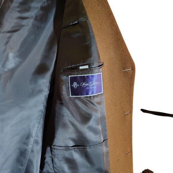 Sean John Mens Full Length Coat, Size 46R, Camel, %50 Wool - Picture 3 of 3